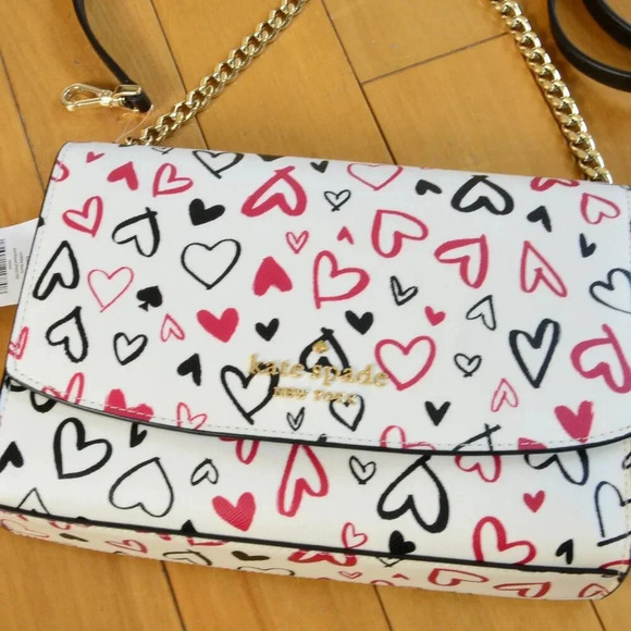 Kate Spade Carson Convertible Crossbody Heart Printed KA494 - Picture 2 of 10